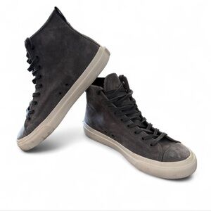 PF Flyers Men’s Size 9.5 Gray Suede Leather High-Top Sneakers Hi Rigid Wedge EUC